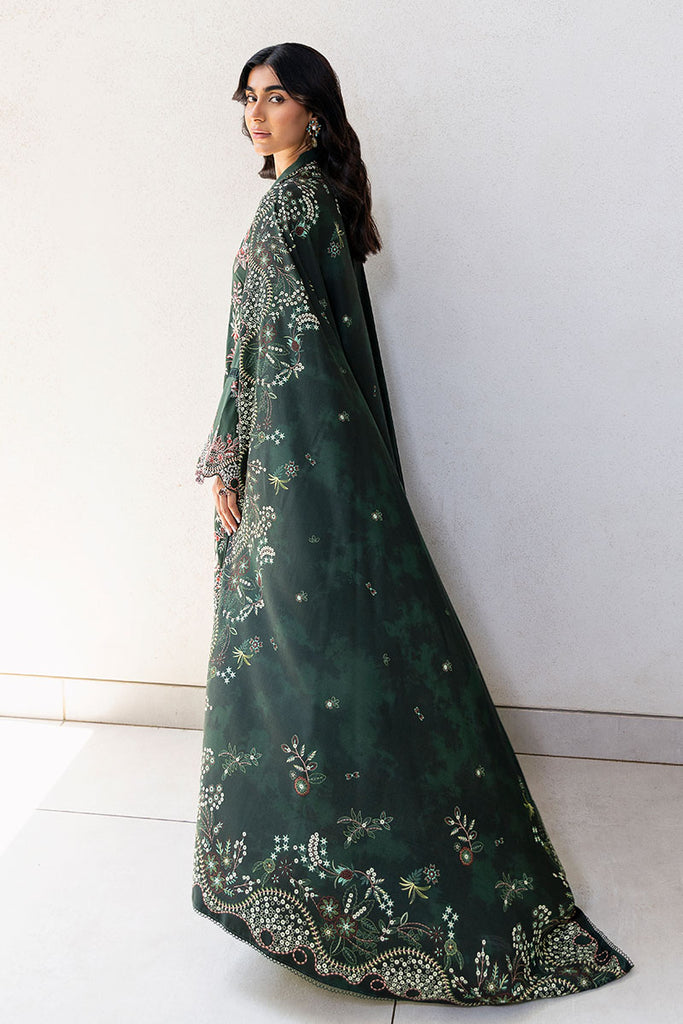 Cross Stitch | Cotton Satin 25 | GREEN ORNATE - Pakistani Designer Dress - by Cross Stitch - Type : Ladies Clothes - 100% Original at Saira Sultan
