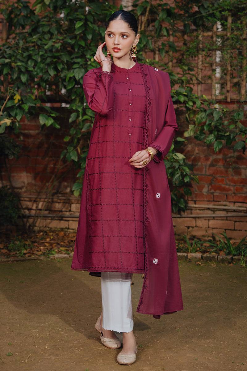 Cross Stitch | Eid Collection | RED WOOD - Pakistani Designer Dress - by Cross Stitch | Type: Luxury - 100% Original at Saira Sultan