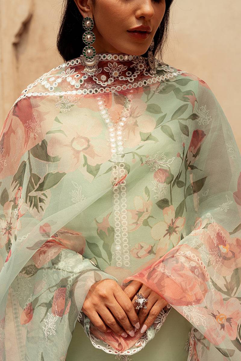 Cross Stitch | Eid Collection | ETHEREAL MINT - Pakistani Designer Dress - by Cross Stitch | Type: Luxury - 100% Original at Saira Sultan