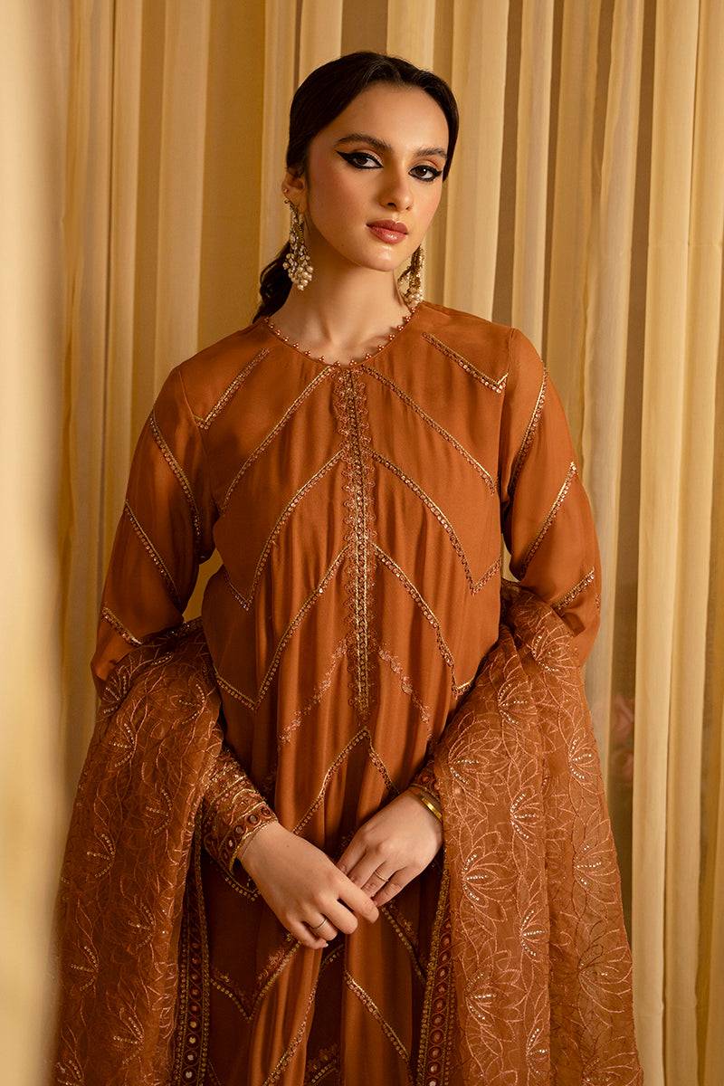 Cross Stitch | Eid Collection | AMBER GOLD - Pakistani Designer Dress - by Cross Stitch | Type: Luxury - 100% Original at Saira Sultan