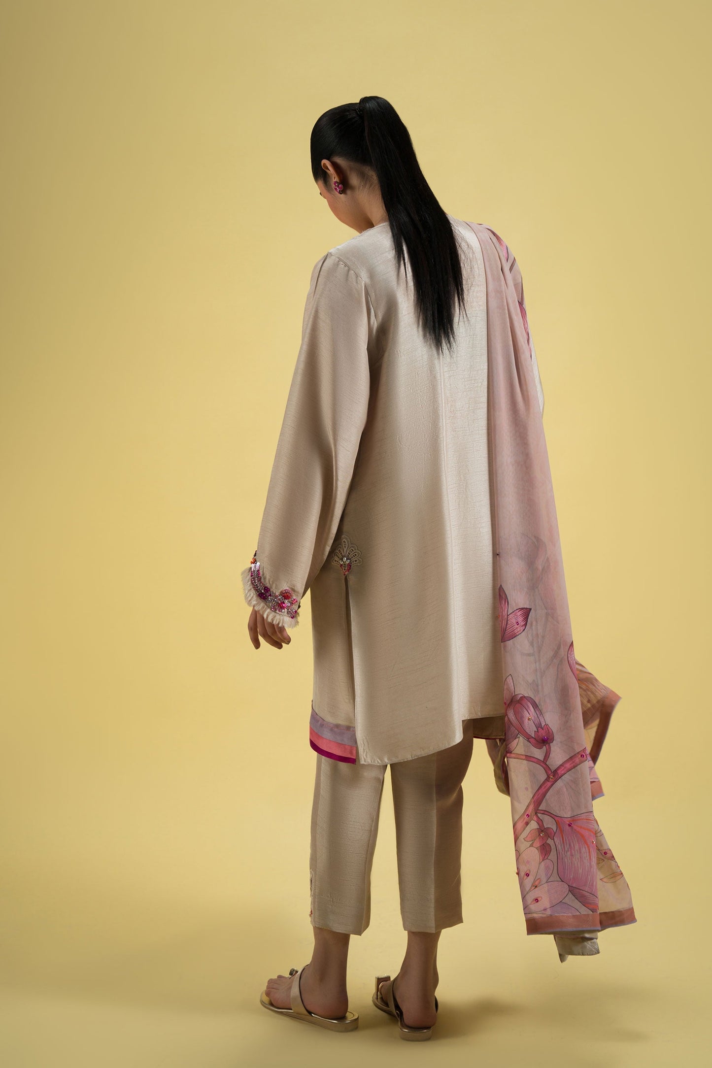 Ammara Khan | Sia 25 | D-03 S Beige Blended Silk