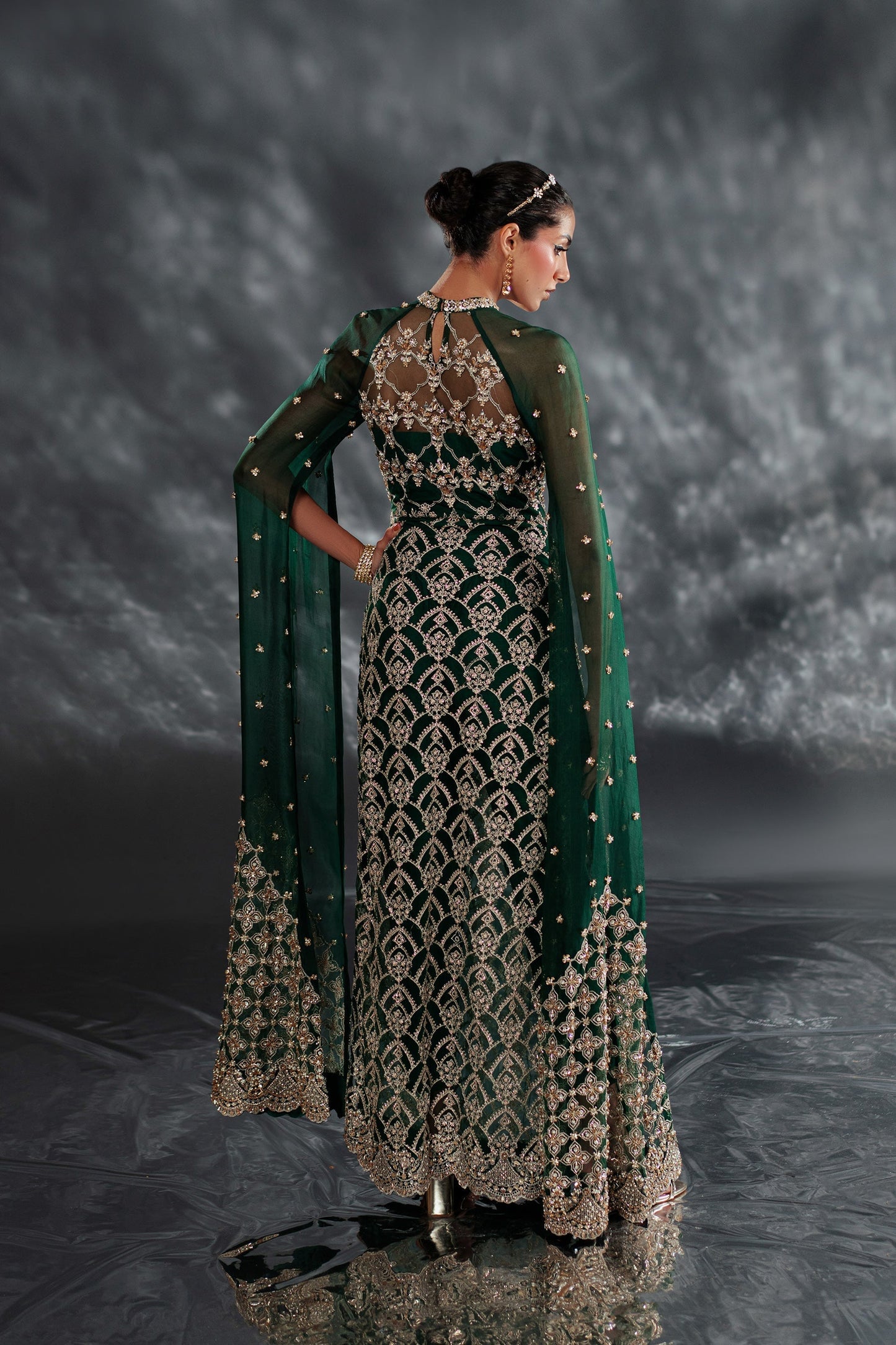 Ammara Khan | Kara Wedding Formals | D-03 S Deep Green Net