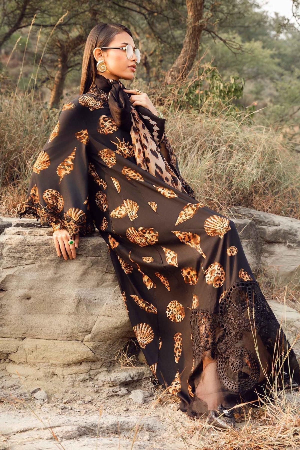 Maria B | M Prints Winter 24 | MPT-2410-B S Black Linen