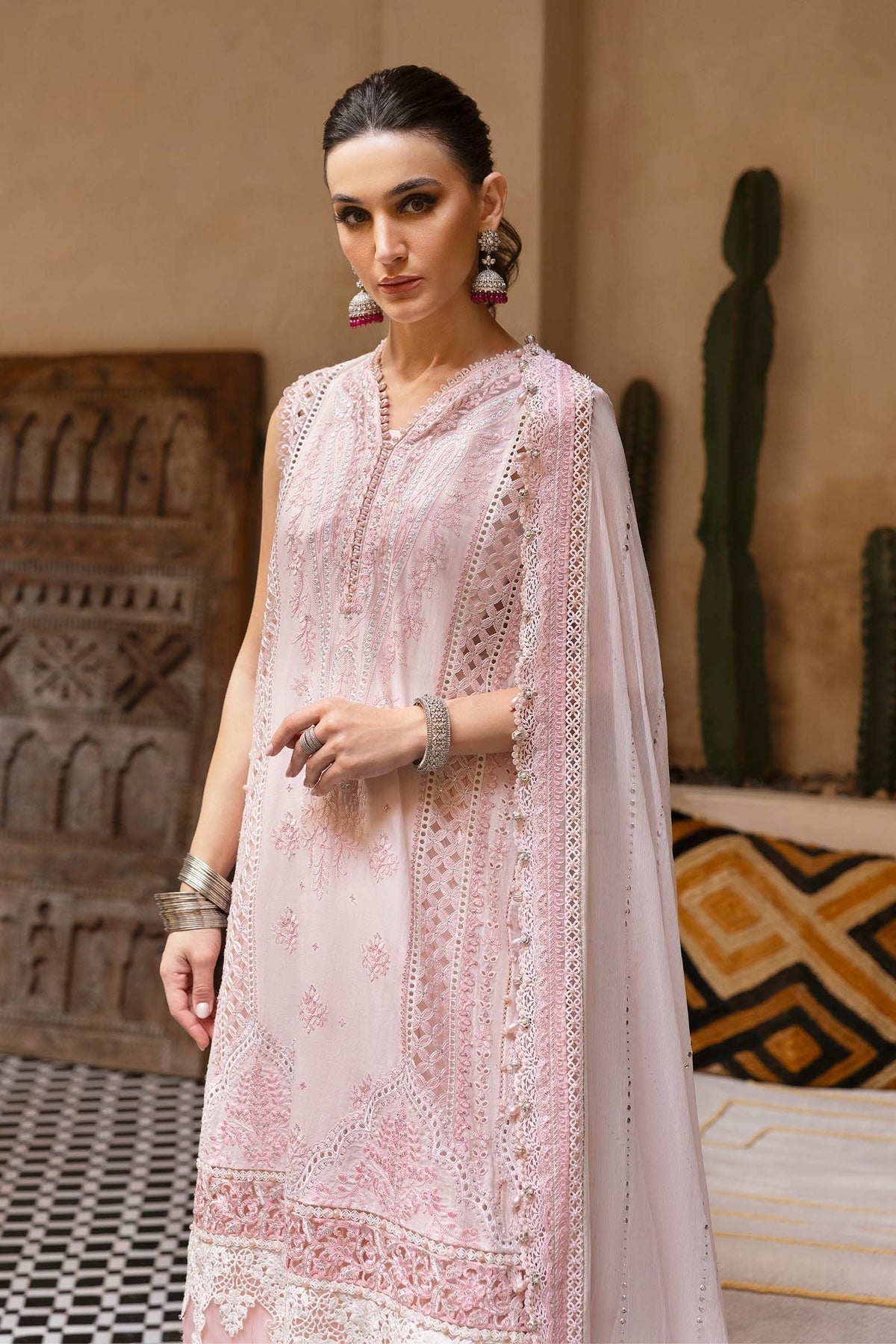 Maria B | Luxury Lawn 25 | D-2511-A M Powder Pink Lawn