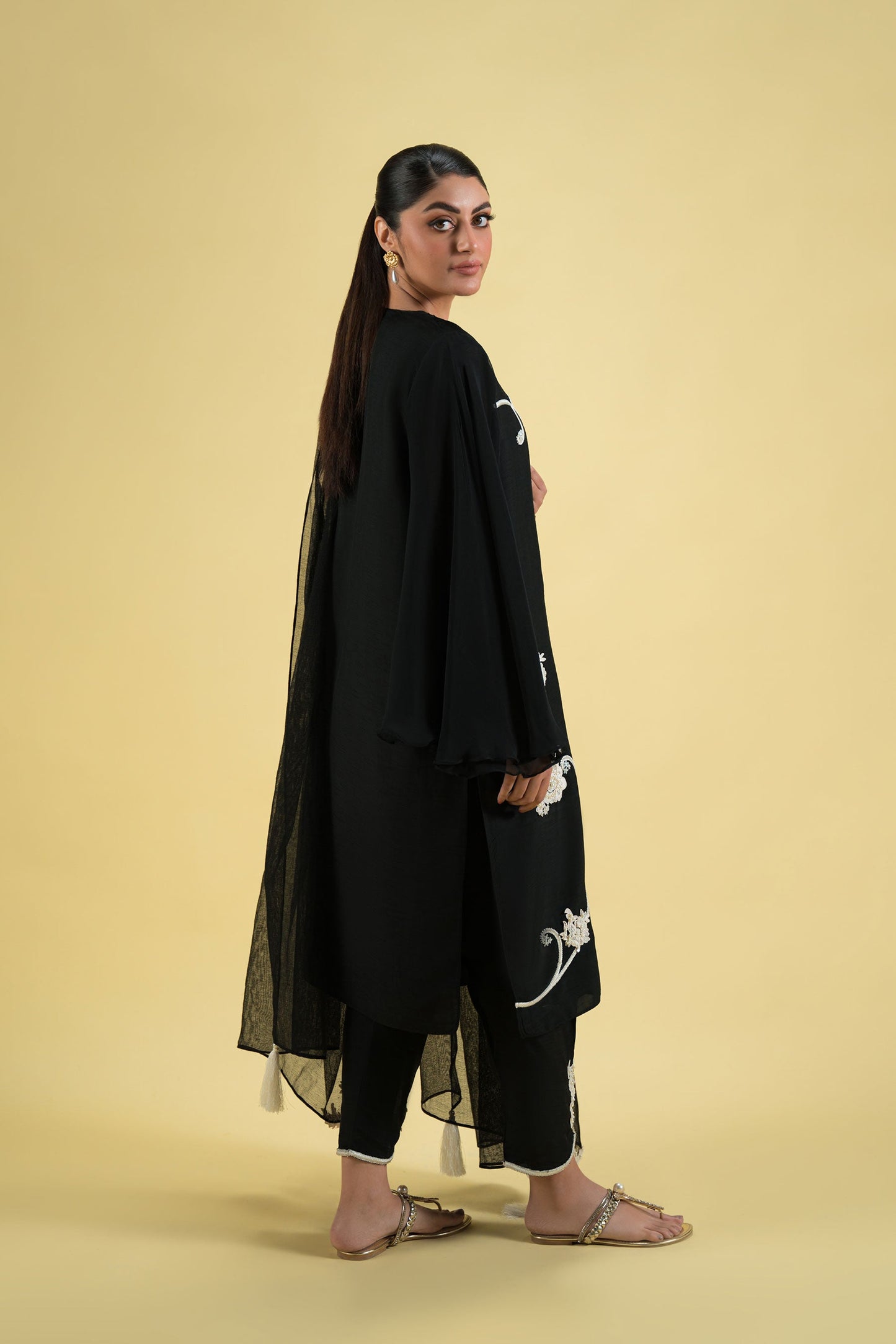 Ammara Khan | Sia 25 | D-11-B S Black Blended Silk