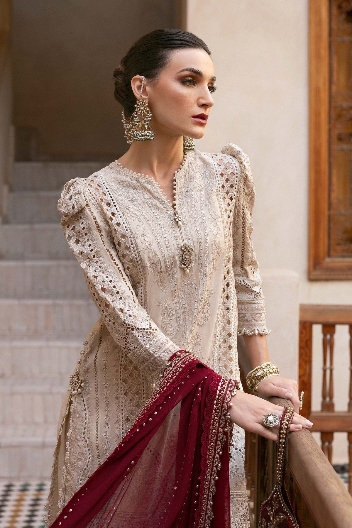 Maria B | Luxury Lawn 25 | D-2511-B L Beige Lawn
