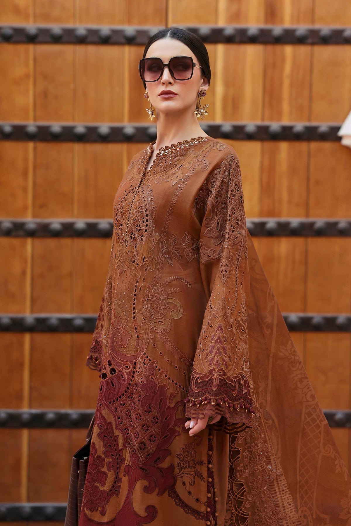 Maria B | Luxury Lawn 25 | D-2501-B XL Brown Paper Cotton