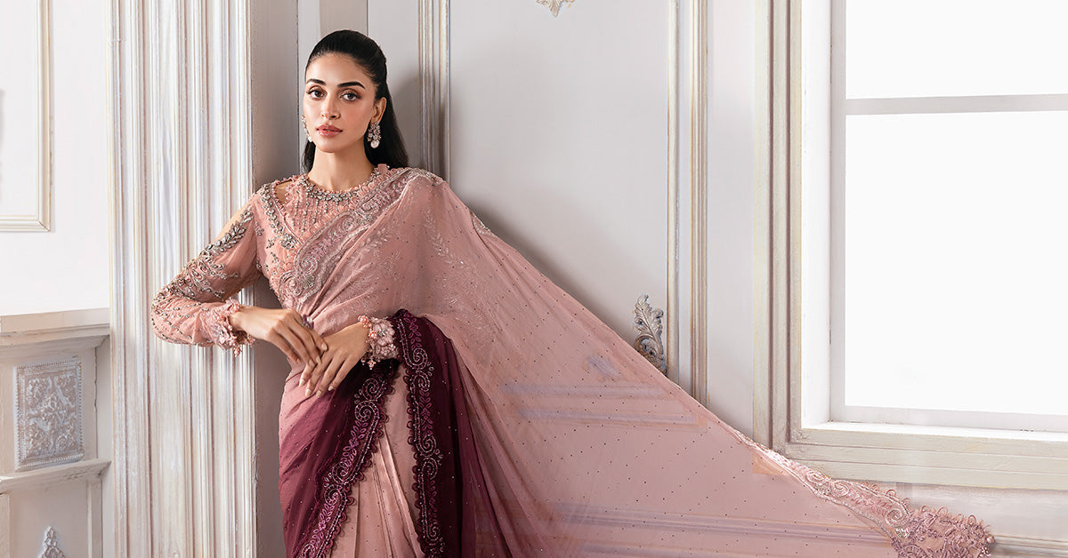 Maria B | Mbroidered 2025 | BD-3001 Custom Size Ash Pink Short Jacket with Lehnga