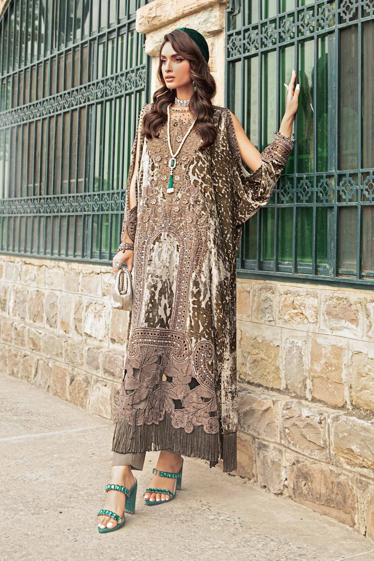 Maria B | Winter Luxe 24 | Velvet DL-1201 - Pakistani Designer Dress - by Maria B | Type: Ladies Clothes - 100% Original at Saira Sultan