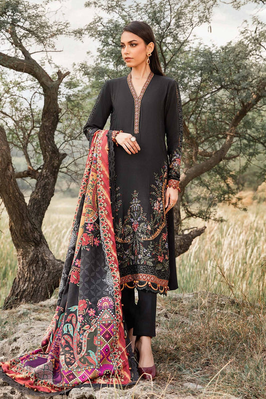 Maria B | M Prints Winter 24 | MPT-2402-B XS Black Linen