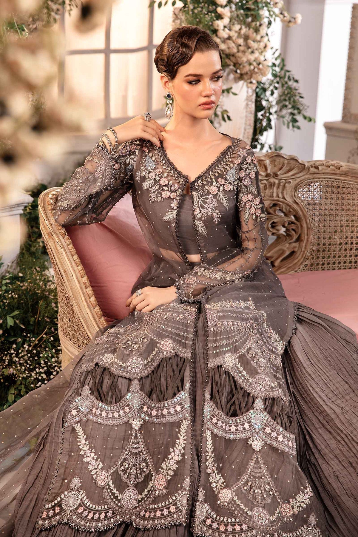 Maria B | Mbroidered Formals 24 | Organza Suit | BD-2902 - Pakistani Designer Dress - by Maria B | Type: Ladies Clothes - 100% Original at Saira Sultan