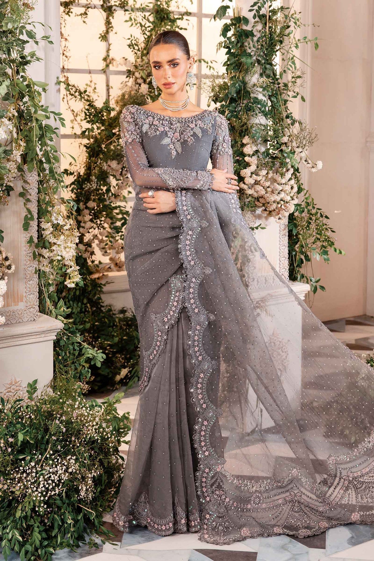 Maria B | Mbroidered Formals 24 | Organza Suit | BD-2902 - Pakistani Designer Dress - by Maria B | Type: Ladies Clothes - 100% Original at Saira Sultan
