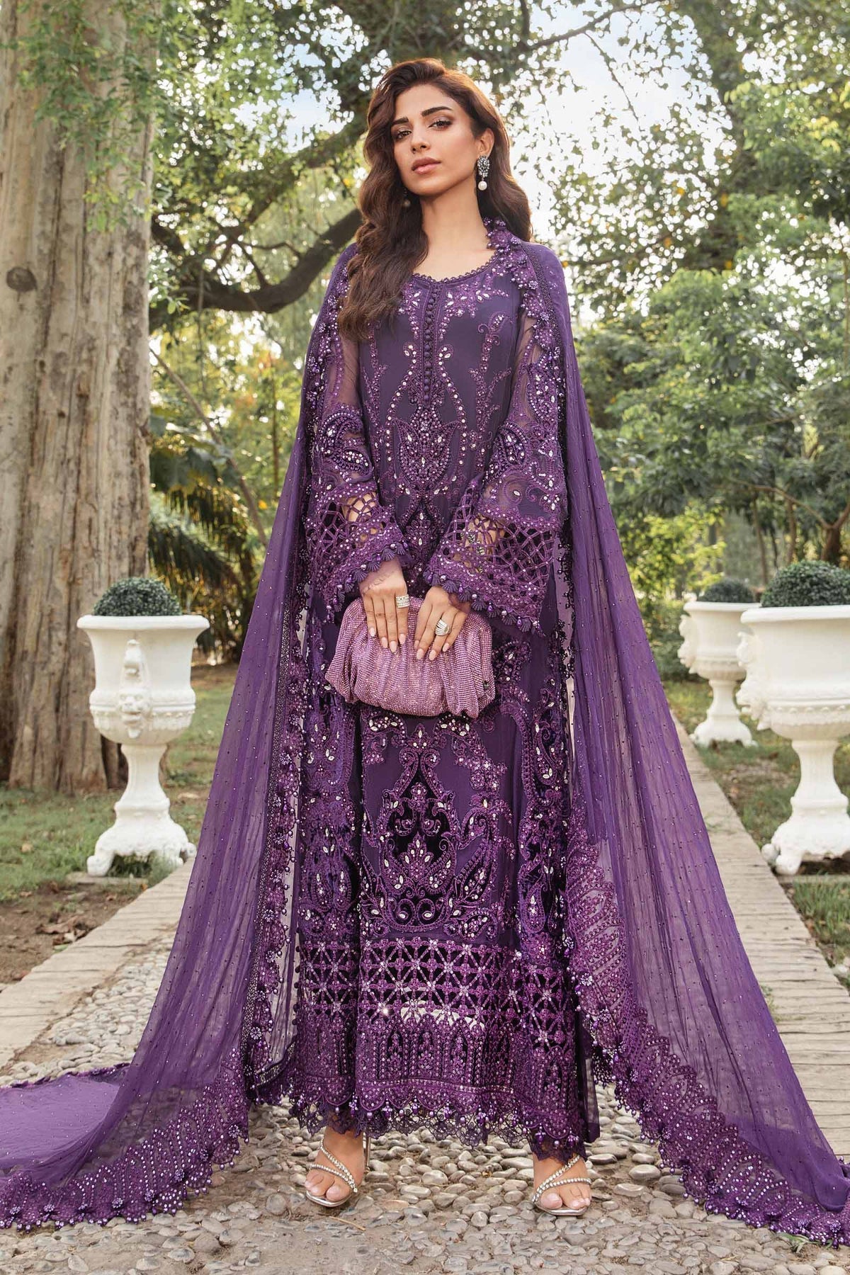 Maria B | Chiffon Formals 24 | Chiffon Suit | MPC-24-102 - Pakistani Designer Dress - by Maria B | Type: Formal - 100% Original at Saira Sultan