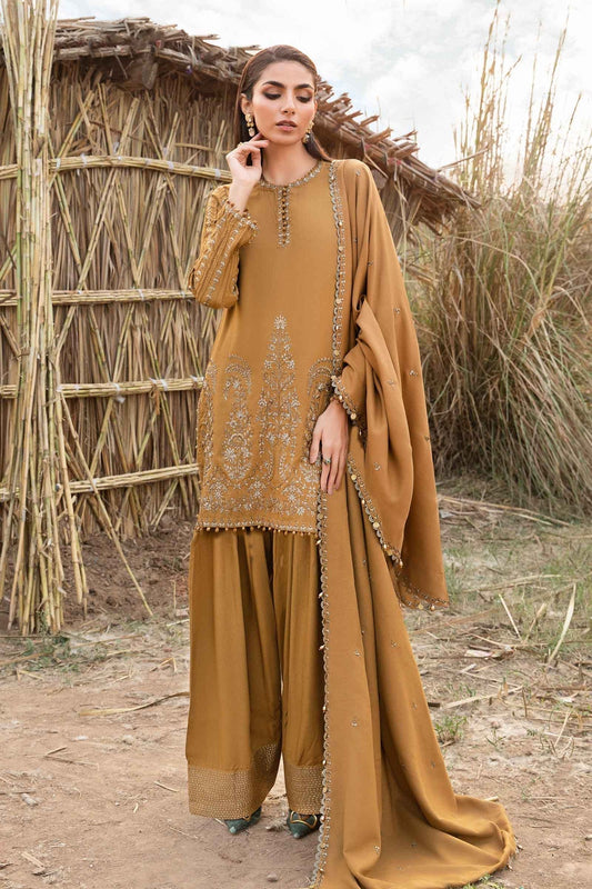 Maria B | M Prints Winter 24 | MPT-2403-A XS Mustard Linen