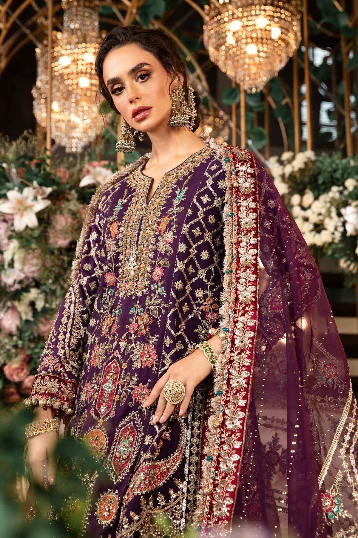 Maria B | Mbroidered Formals 24 | Organza Suit | BD-2903 - Pakistani Designer Dress - by Maria B | Type: Ladies Clothes - 100% Original at Saira Sultan