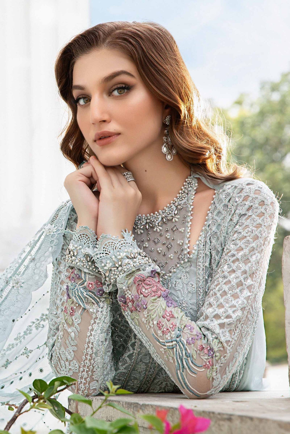 Maria B | Chiffon Formals 24 | Chiffon Suit | MPC-24-103 - Pakistani Designer Dress - by Maria B | Type: Formal - 100% Original at Saira Sultan