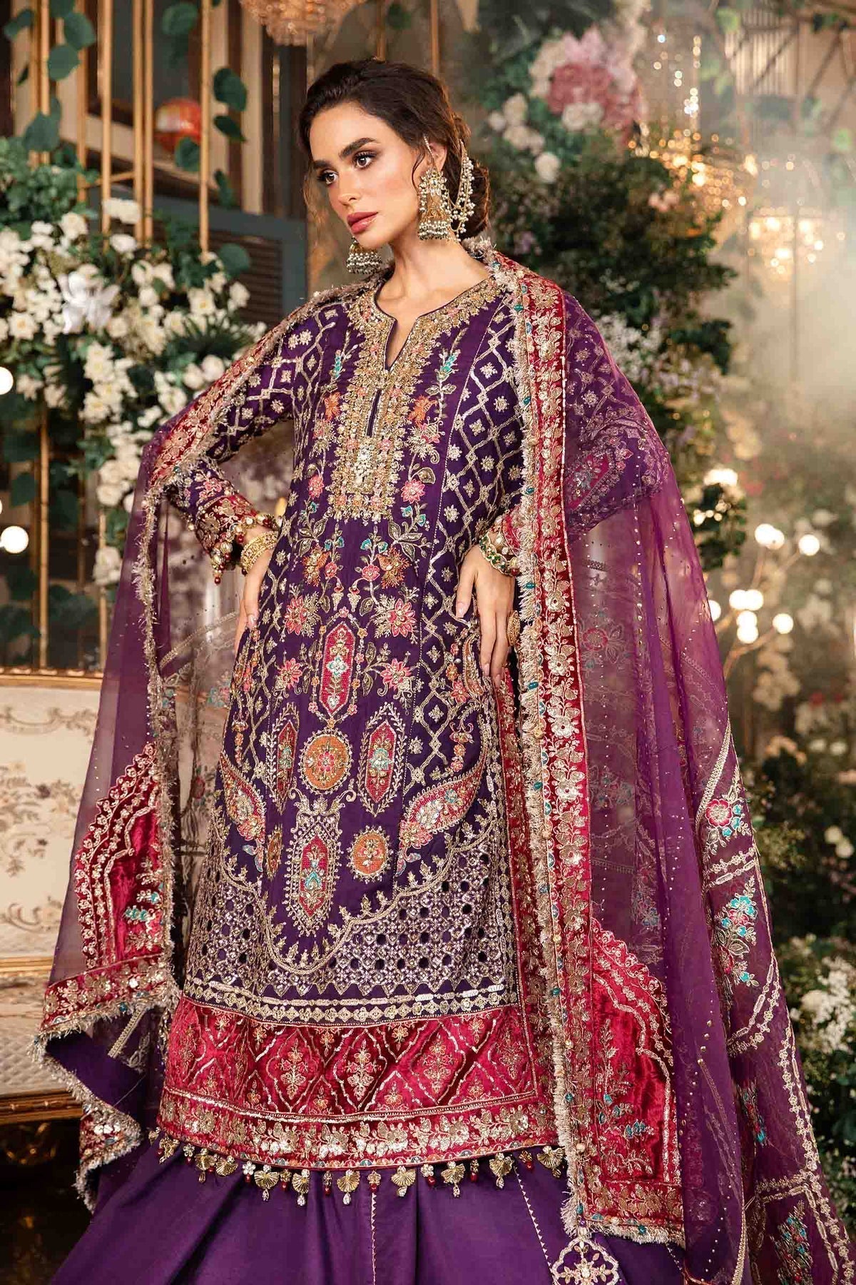 Maria B | Mbroidered Formals 24 | Organza Suit | BD-2903 - Pakistani Designer Dress - by Maria B | Type: Ladies Clothes - 100% Original at Saira Sultan