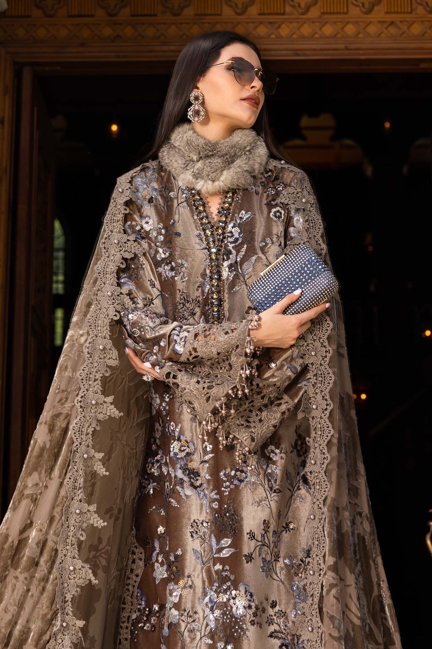 Maria B | Winter Luxe 25 | WL-1303 by Maria B - Designer Dress - Type : Ladies Clothes - Available at Saira Sultan - 100% Original