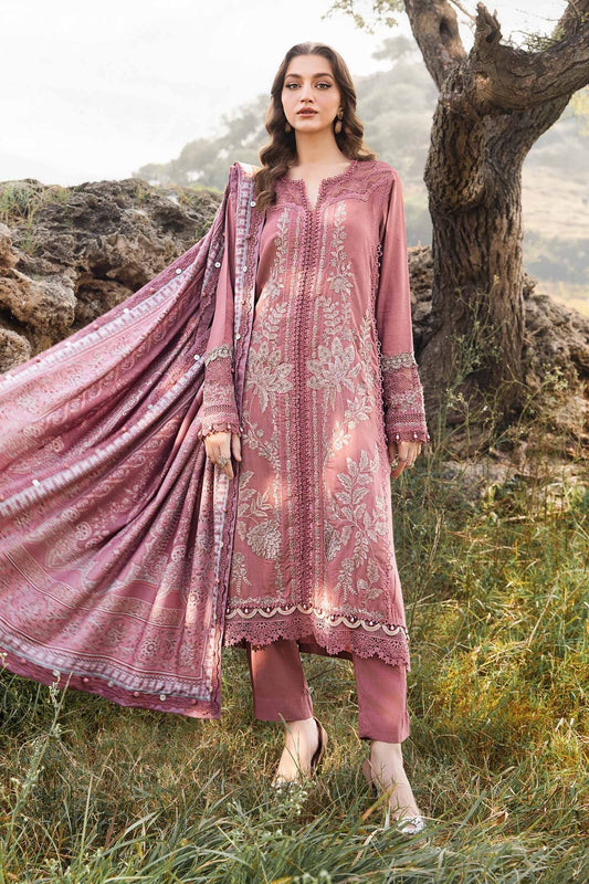 Maria B | M Prints Winter 24 | MPT-2404-A XS Tea Pink Linen