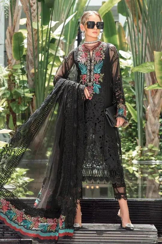 Maria B | Luxury Lawn | EL-23-04-Black - Pakistani Designer Dress - by Maria B | Type: Luxury - 100% Original at Saira Sultan