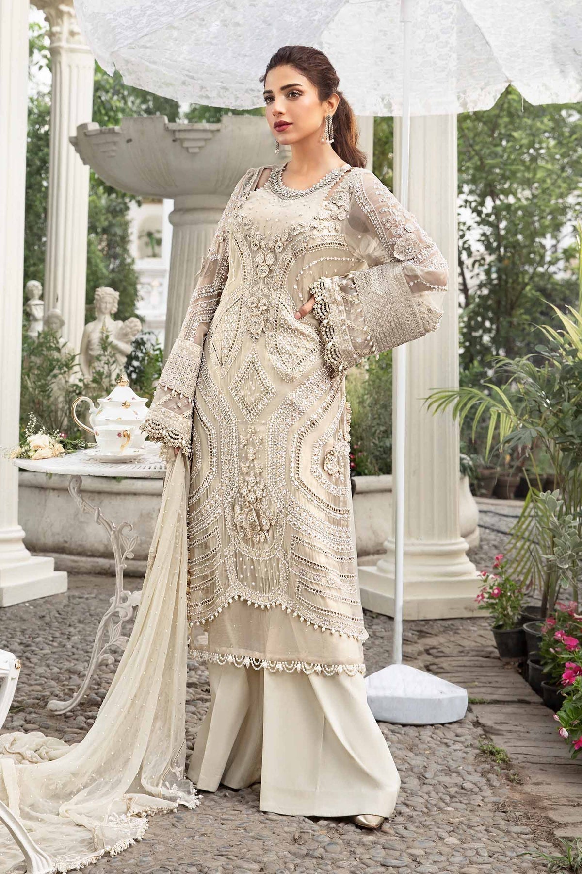 Maria B | Chiffon Formals 24 | Chiffon Suit | MPC-24-104 - Pakistani Designer Dress - by Maria B | Type: Formal - 100% Original at Saira Sultan