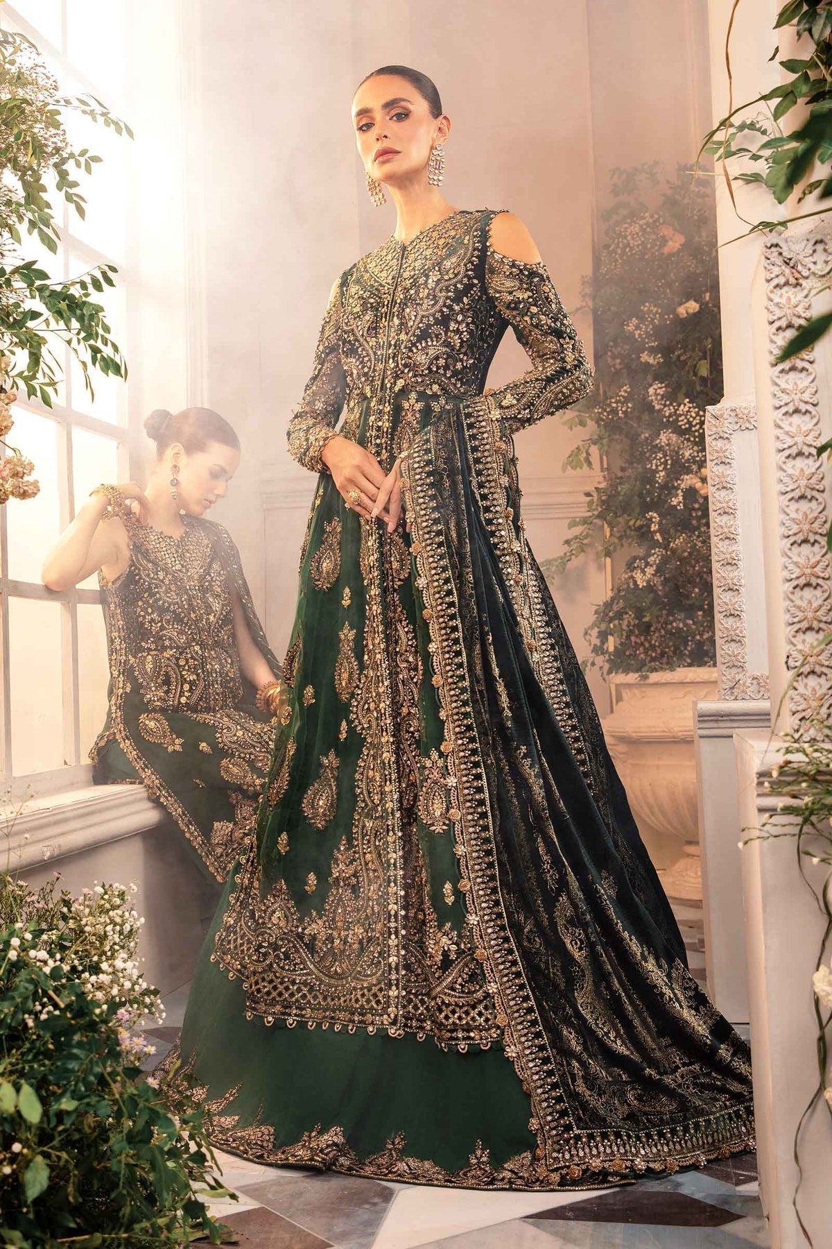Maria B | Mbroidered Formals 24 | Velvet Suit | BD-2904 - Pakistani Designer Dress - by Maria B | Type: Ladies Clothes - 100% Original at Saira Sultan