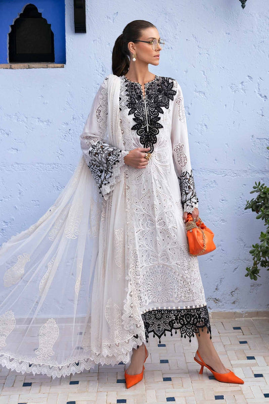 Maria B | Luxury Lawn 25 | D-2505-A XS Off White Lawn