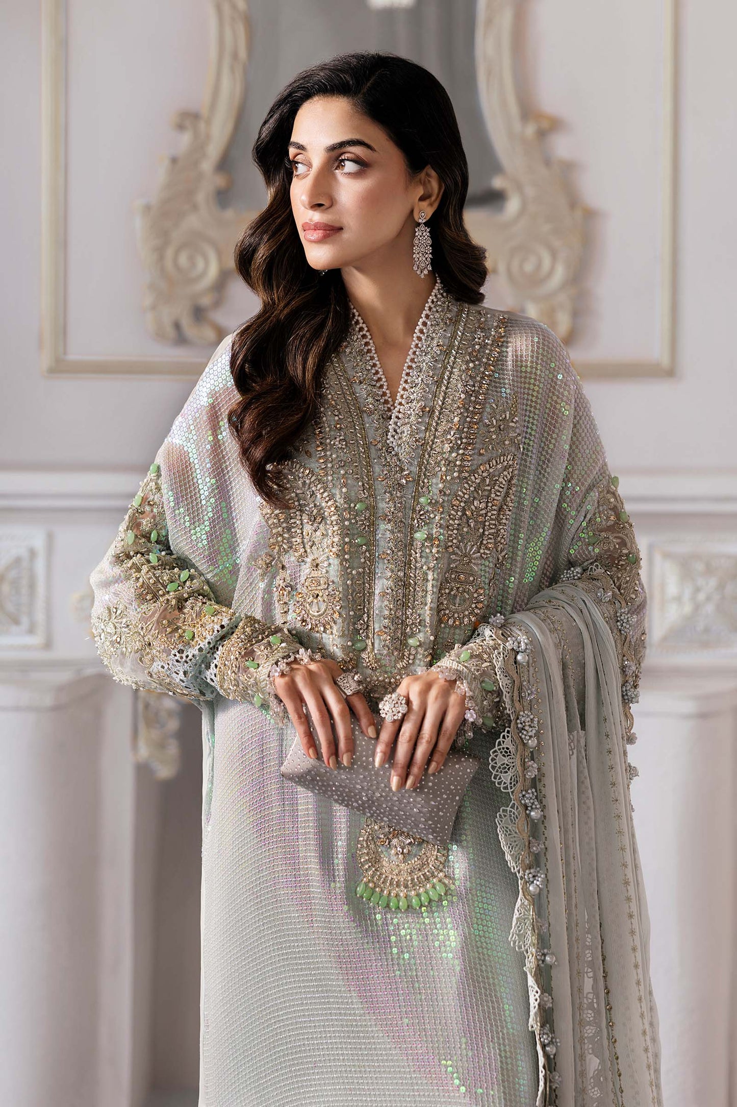 Maria B | Mbroidered 2025 | BD-3005 M Ice Blue Kaftan