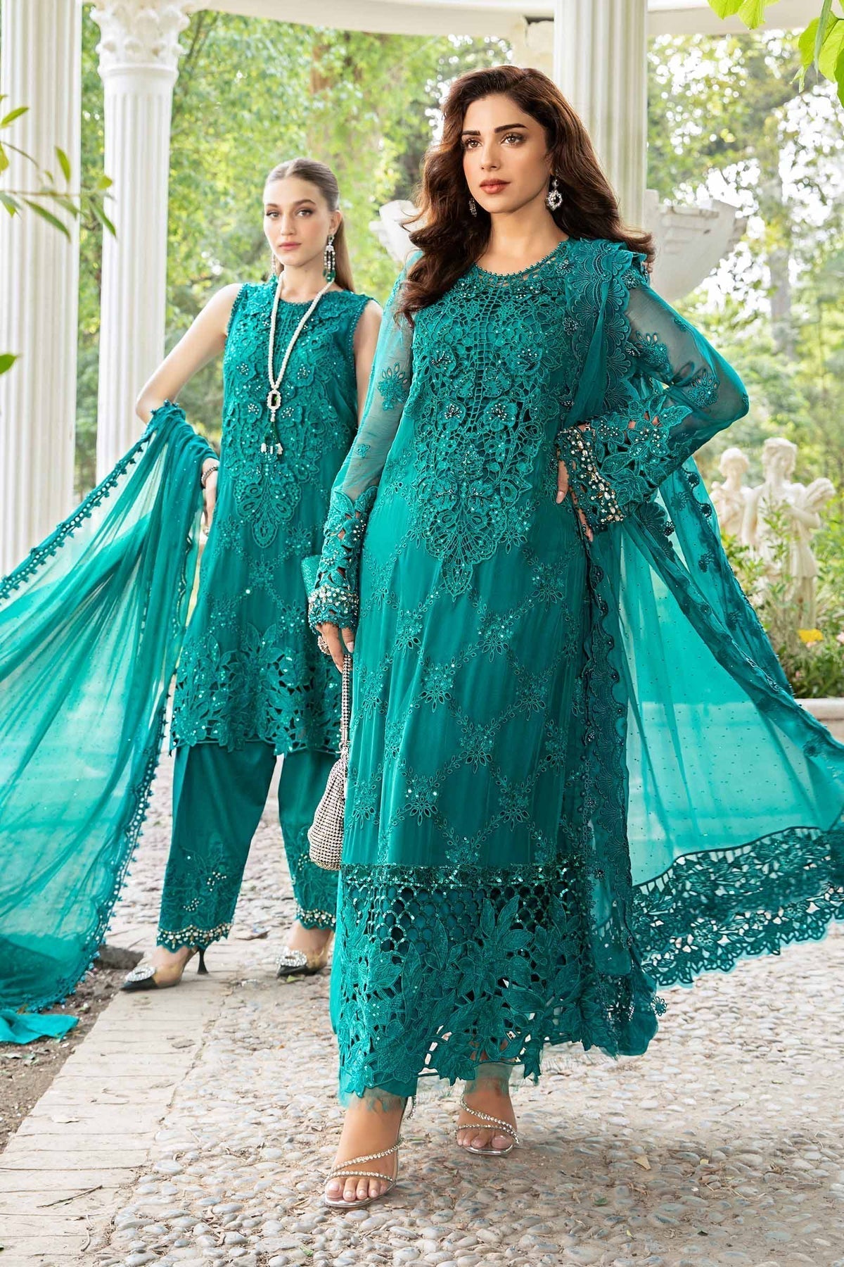 Maria B | Chiffon Formals 24 | Chiffon Suit | MPC-24-105 - Pakistani Designer Dress - by Maria B | Type: Formal - 100% Original at Saira Sultan
