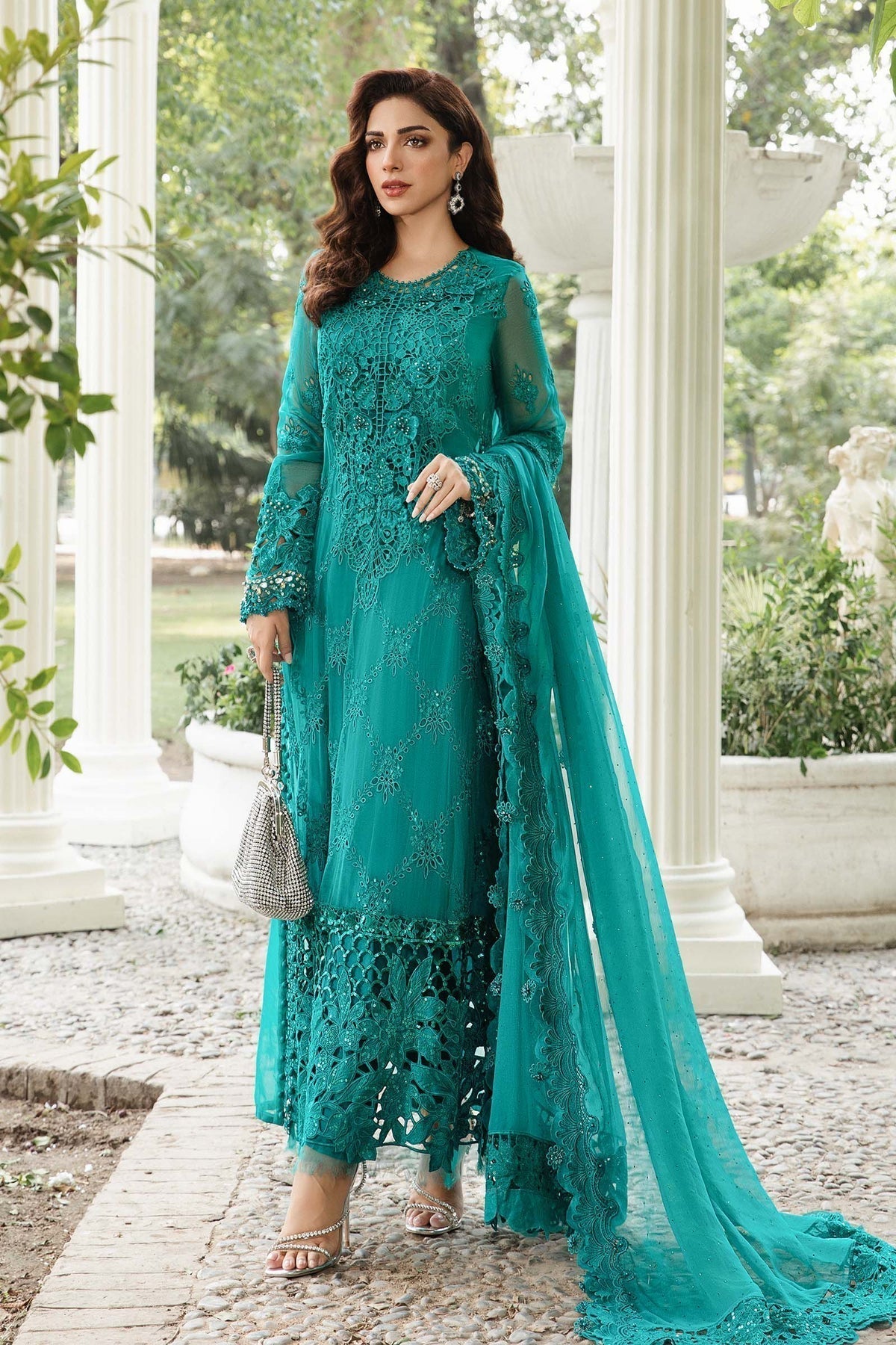Maria B | Chiffon Formals 24 | Chiffon Suit | MPC-24-105 - Pakistani Designer Dress - by Maria B | Type: Formal - 100% Original at Saira Sultan