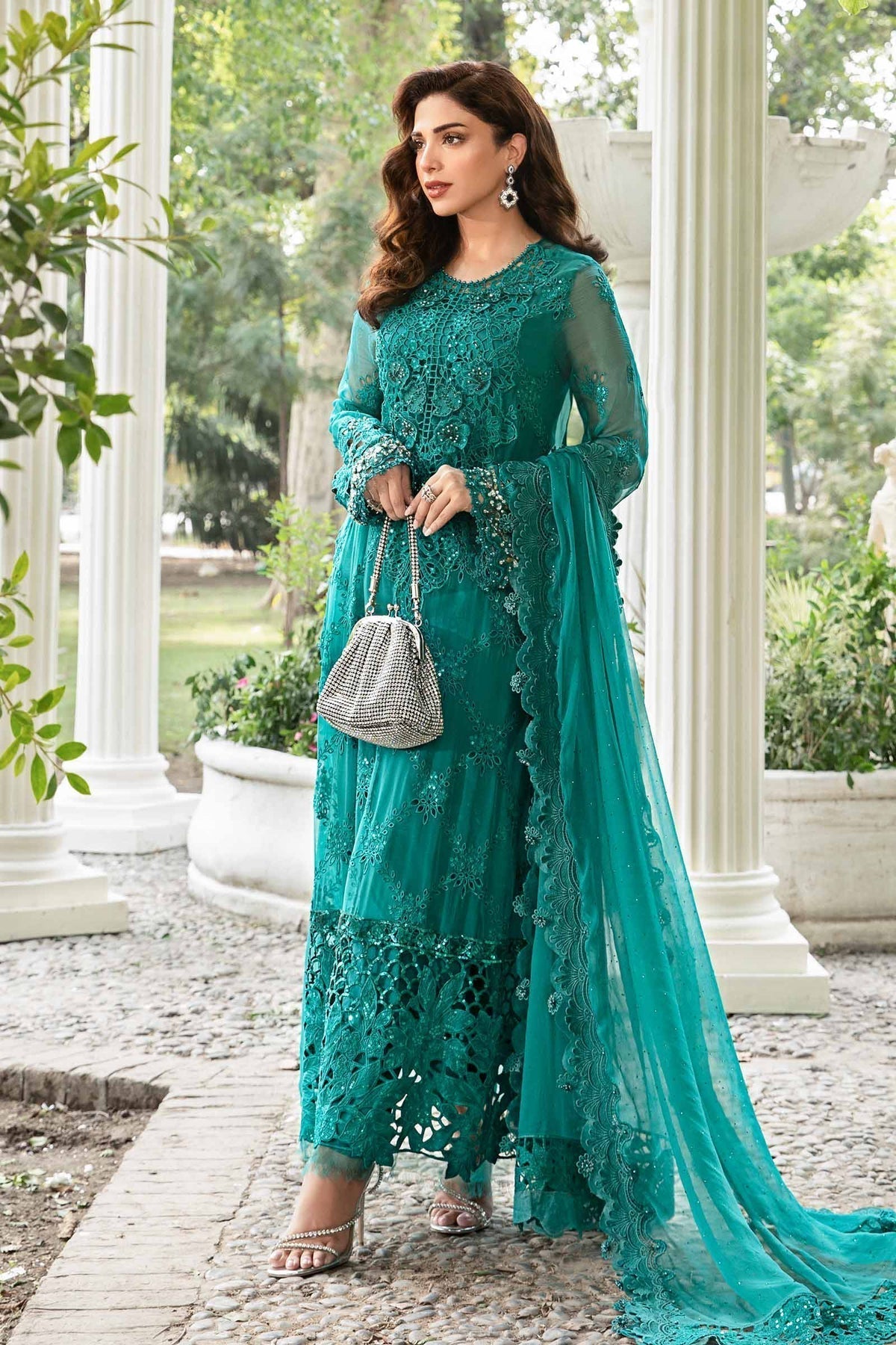 Maria B | Chiffon Formals 24 | Chiffon Suit | MPC-24-105 - Pakistani Designer Dress - by Maria B | Type: Formal - 100% Original at Saira Sultan