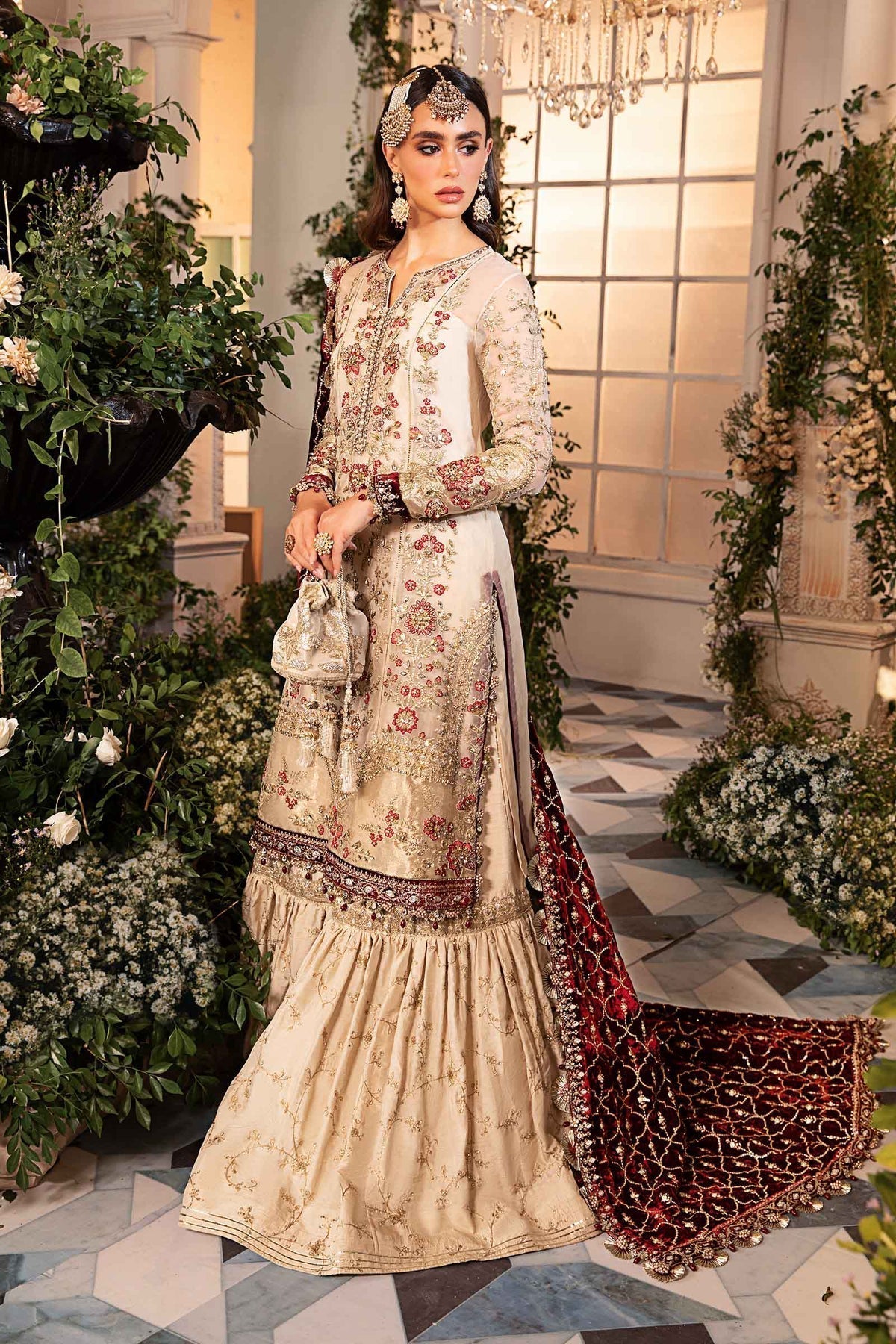 Maria B | Mbroidered Formals 24 | Velvet Suit | BD-2905 - Pakistani Designer Dress - by Maria B | Type: Ladies Clothes - 100% Original at Saira Sultan