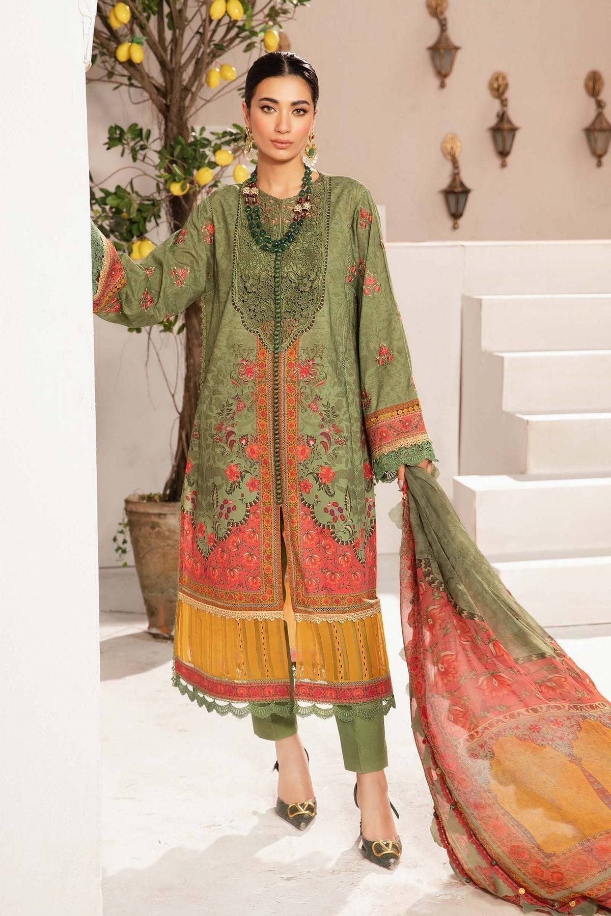 Maria.B | M Print Eid Edit | MPT-2206-A - Pakistani Designer Dress - by Maria B | Type: Luxury - 100% Original at Saira Sultan