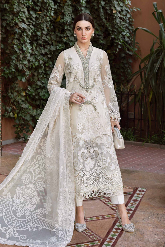 Maria B | Luxury Lawn 25 | D-2506-A XS White Organza