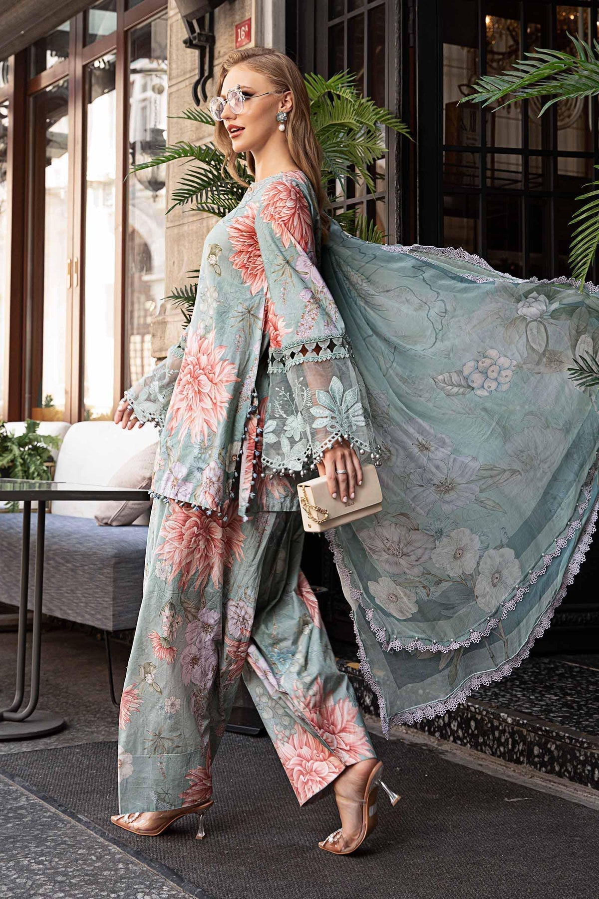 Maria B | M Prints Fall Edit 24 | MPT-2306-A - Pakistani Designer Dress - by Maria B | Type: Luxury - 100% Original at Saira Sultan