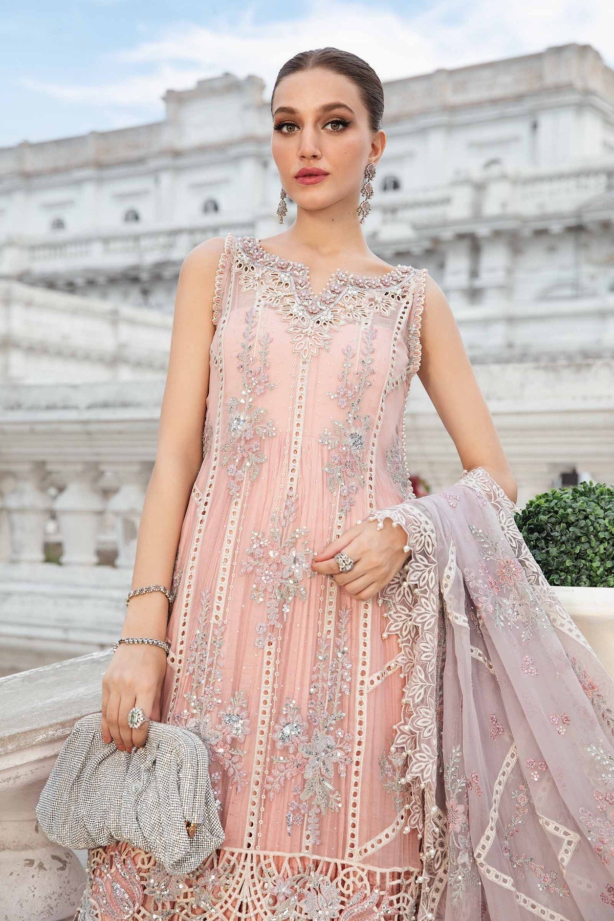 Maria B | Chiffon Formals 24 | Chiffon Suit | MPC-24-106 - Pakistani Designer Dress - by Maria B | Type: Formal - 100% Original at Saira Sultan