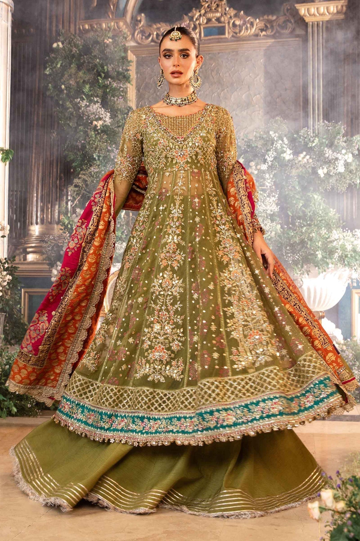 Maria B | Mbroidered Formals 24 | Organza Suit | BD-2906 - Pakistani Designer Dress - by Maria B | Type: Ladies Clothes - 100% Original at Saira Sultan