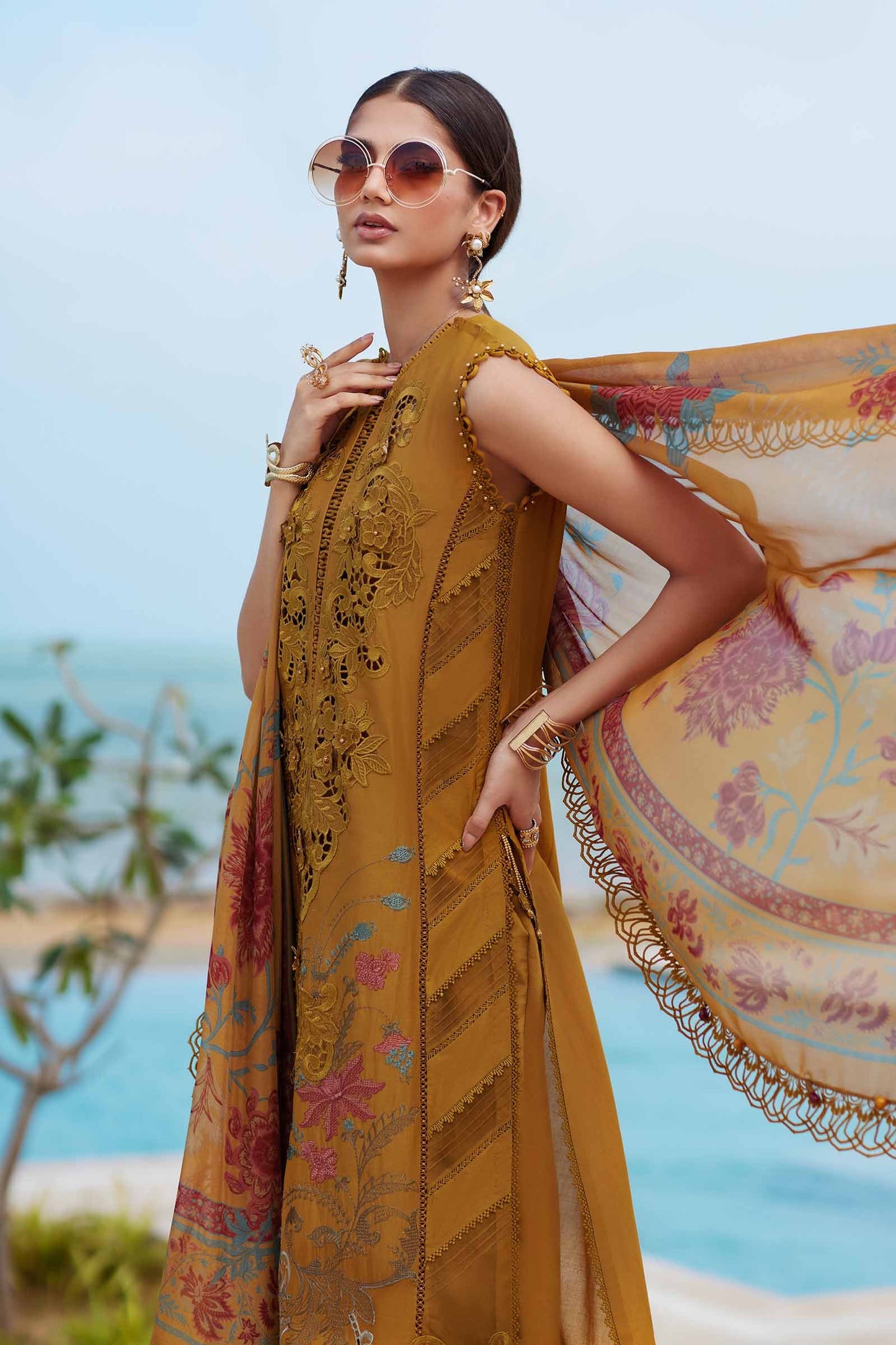 Maria B | Eid Collection 25 | 25-06 L Mustard Lawn