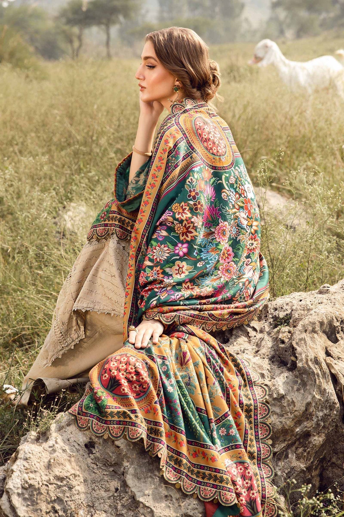 Maria B | M Prints Winter 24 | MPT-2407-A Custom Size Coffee Linen
