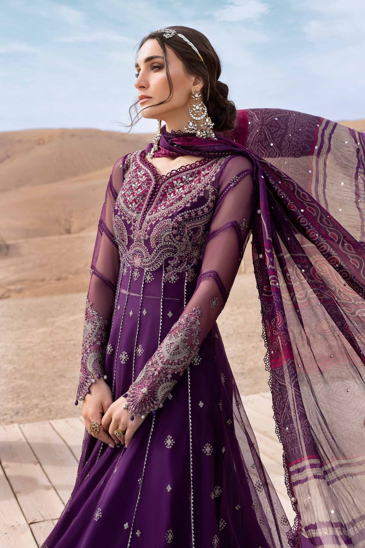 Maria B | Luxury Lawn 25 | D-2507-B M Plum Pishwas