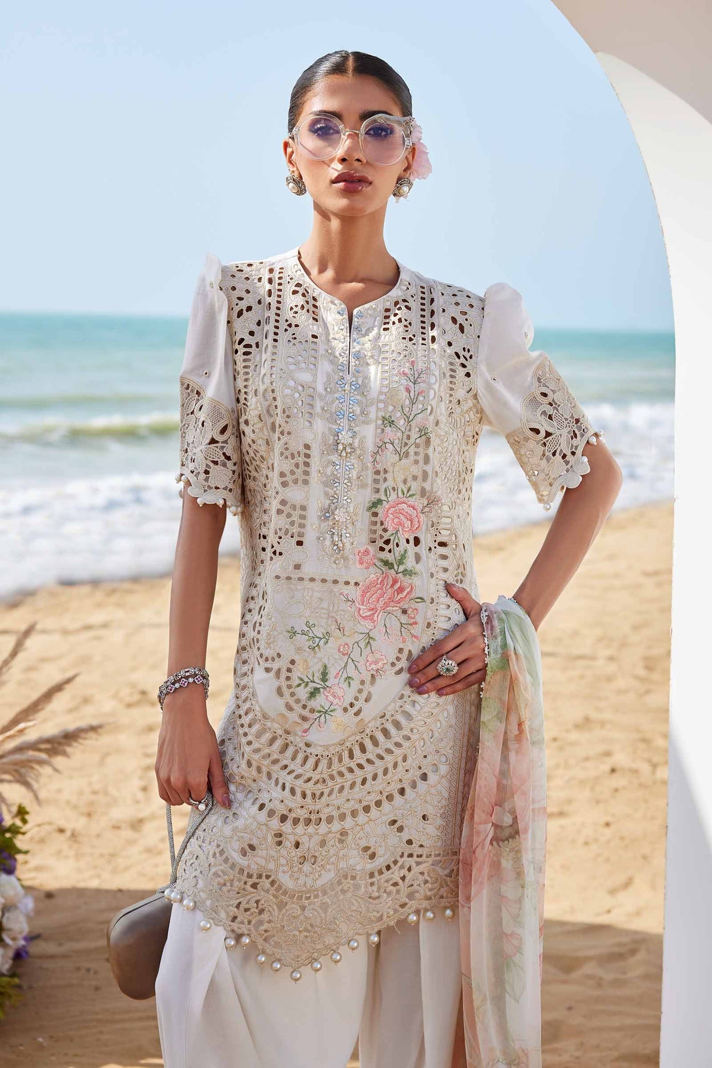 Maria B | Eid Collection 25 | 25-07 L Beige Lawn