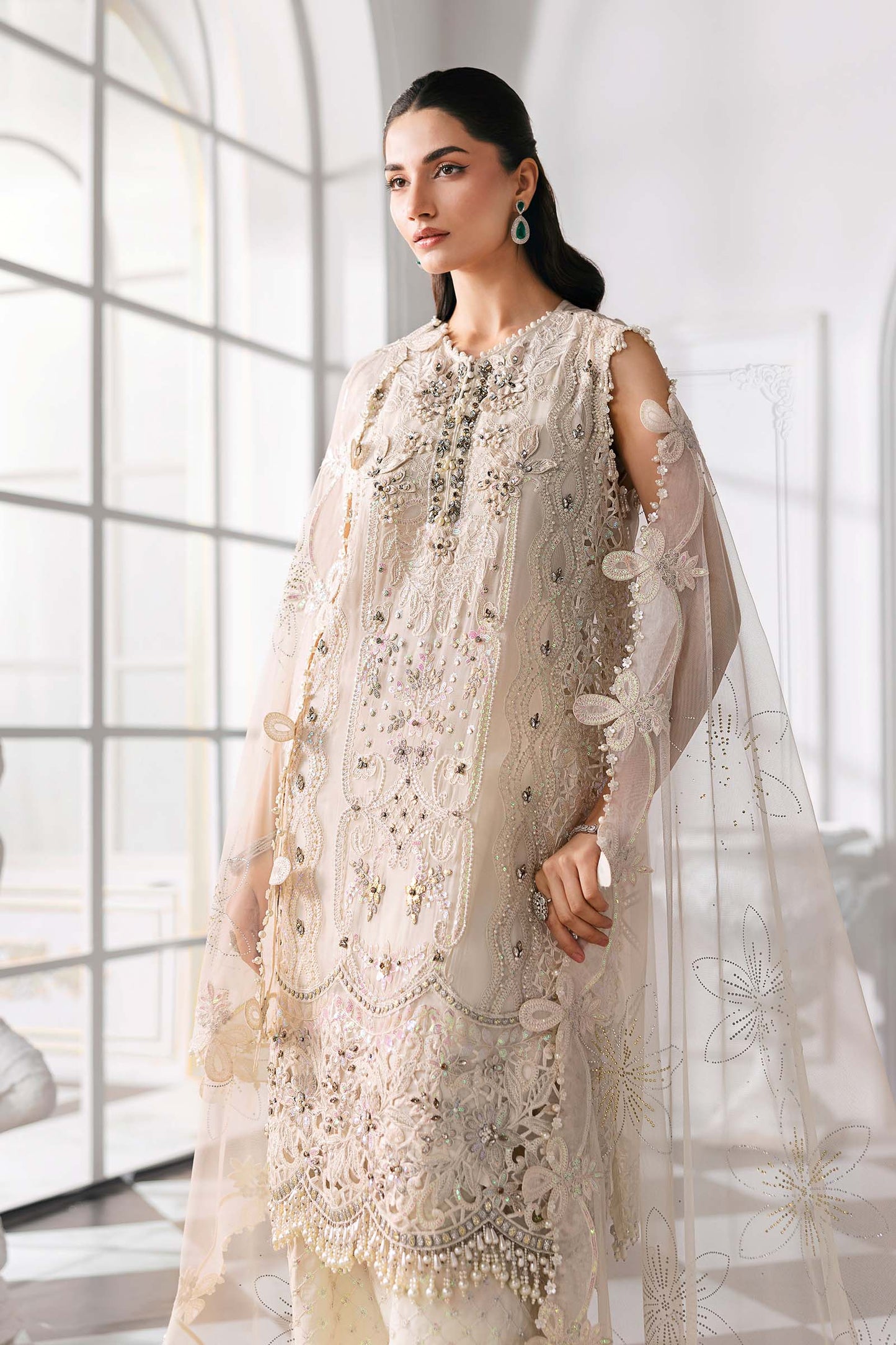 Maria B | Mbroidered 2025 | BD-3007 L Off White Shirt Style