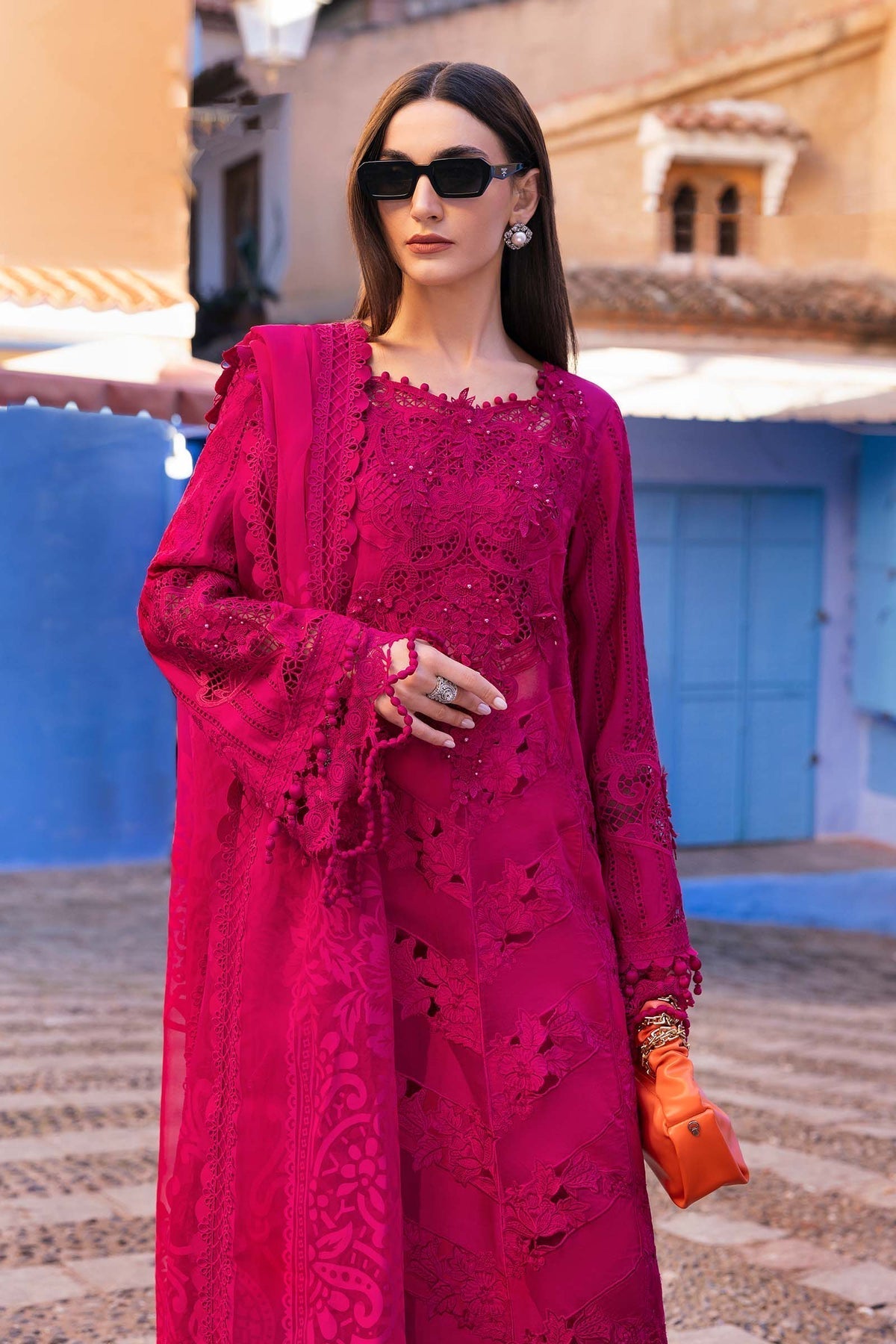 Maria B | Luxury Lawn 25 | D-2508-A S Fuchsia Pink Lawn