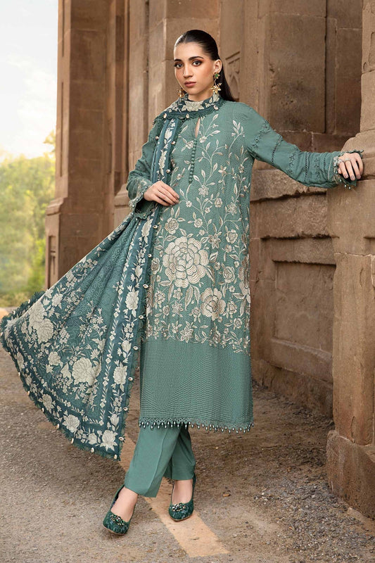 Maria B | M Prints Winter 24 | MPT-2408-A XS Sea Green Linen