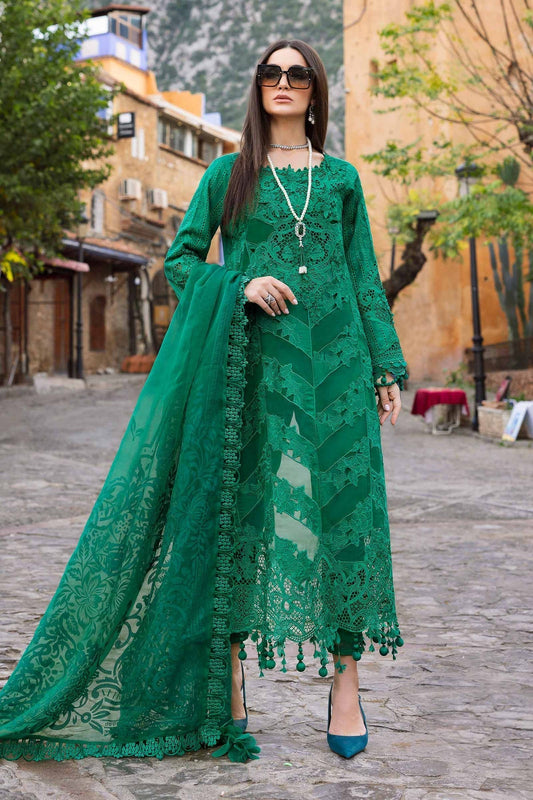 Maria B | Luxury Lawn 25 | D-2508-B XS Emerald Green Lawn