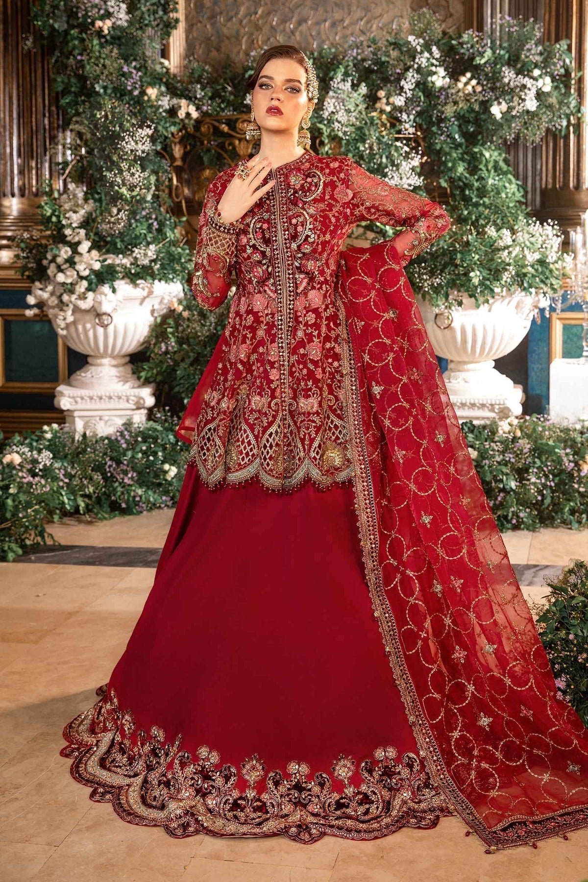 Maria B | Mbroidered Formals 24 | Organza Suit | BD-2908 - Pakistani Designer Dress - by Maria B | Type: Ladies Clothes - 100% Original at Saira Sultan
