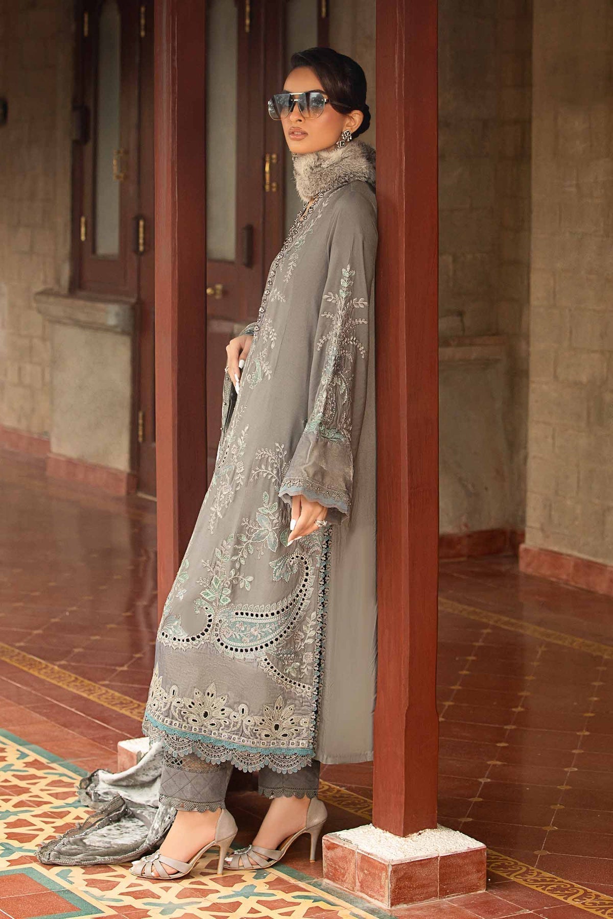 Maria B | Winter Luxe 24 | Velvet DL-1209 - Pakistani Designer Dress - by Maria B | Type: Ladies Clothes - 100% Original at Saira Sultan