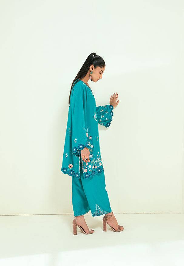 Dhanak | Signature Pret | SS25DA-2699 C-GREEN - Pakistani Designer Dress - by Dhanak | Type: Ladies Clothes - 100% Original at Saira Sultan