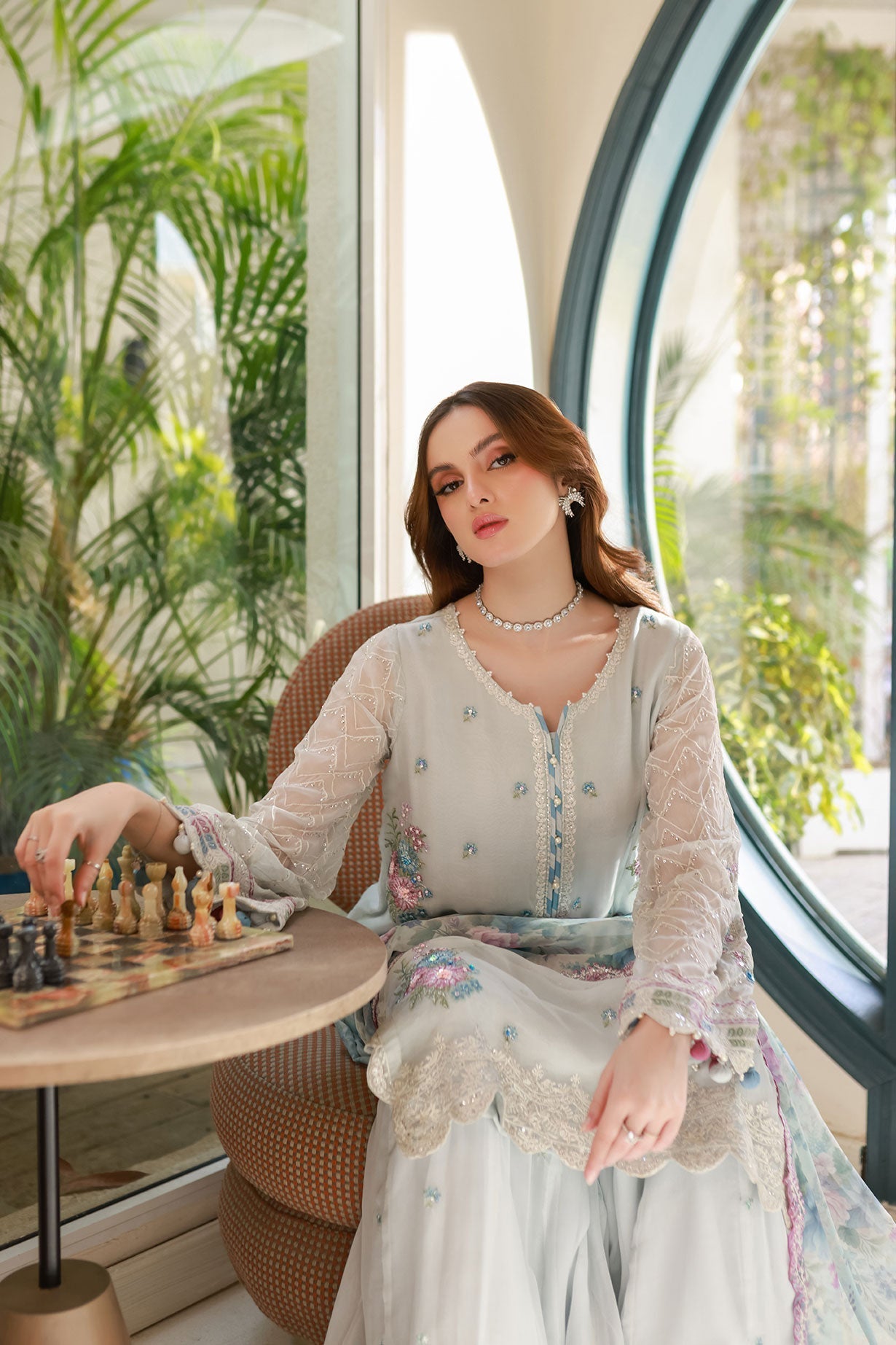 Dhanak | Chiffon Pret | SS25DA-2715 XL Gray Chiffon