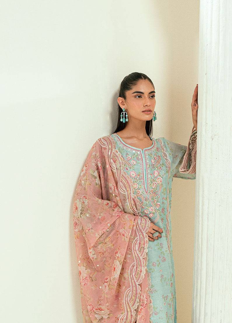 Dhanak | Signature Pret | SS25DA-2722 L-GREEN - Pakistani Designer Dress - by Dhanak | Type: Ladies Clothes - 100% Original at Saira Sultan